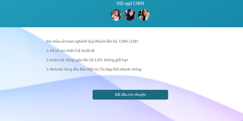 Nhà cái đã triển khai nhiều phương thức liên hệ 123B để người chơi có thể chọn lựa