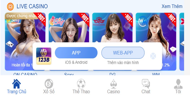 Tải app 123B chính là sự lựa chọn hoàn hảo dành người chơi